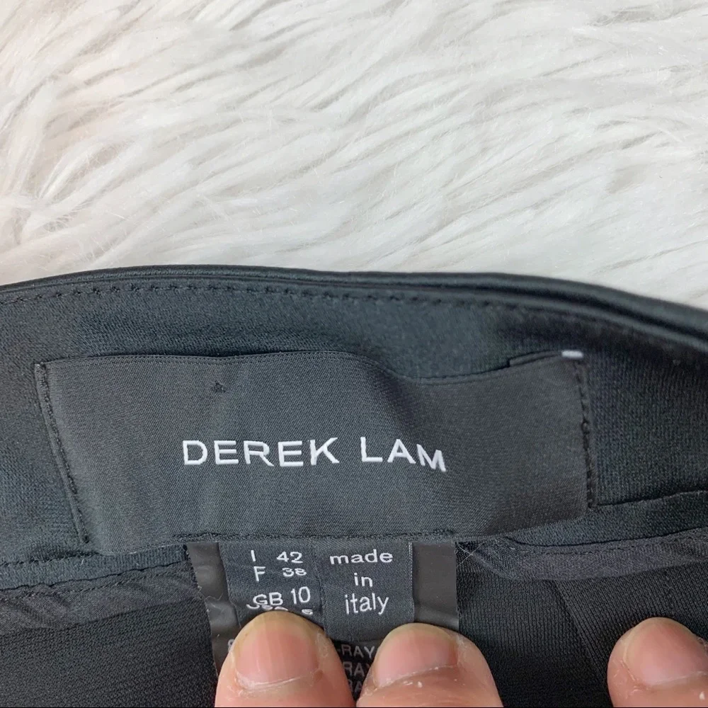 Derek Lam knit pencil skirt solid black knee lenght satin waist Made in Italy‎